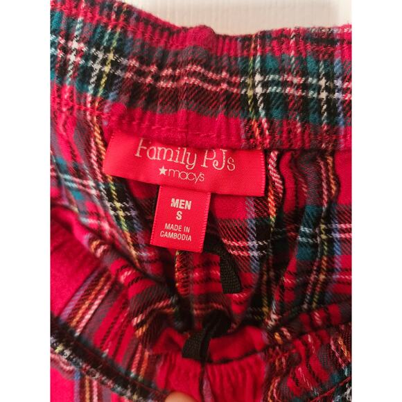 Macy's mens red & green plaid pj bottoms size small - Picture 4 of 4